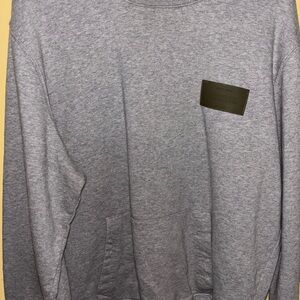 Zadig & Volatire Large Grey Crewneck Sweatshirt with Leather Patch
